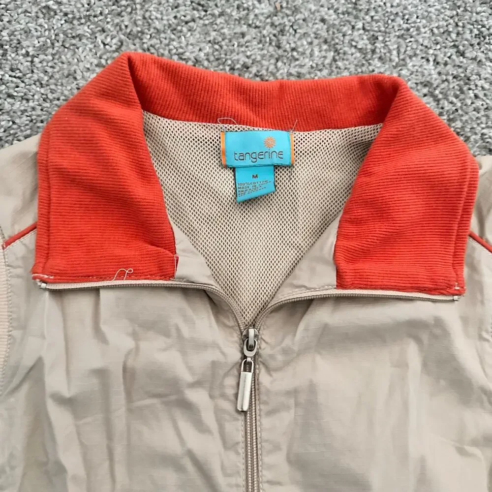 Tangerine Vest Beige Orange Womens Lightweight Size Medium